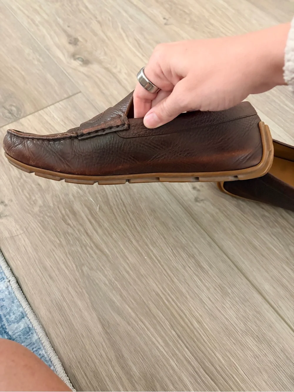 Vintage Gucci Horsebit Embossed Leather Loafers Mens 9